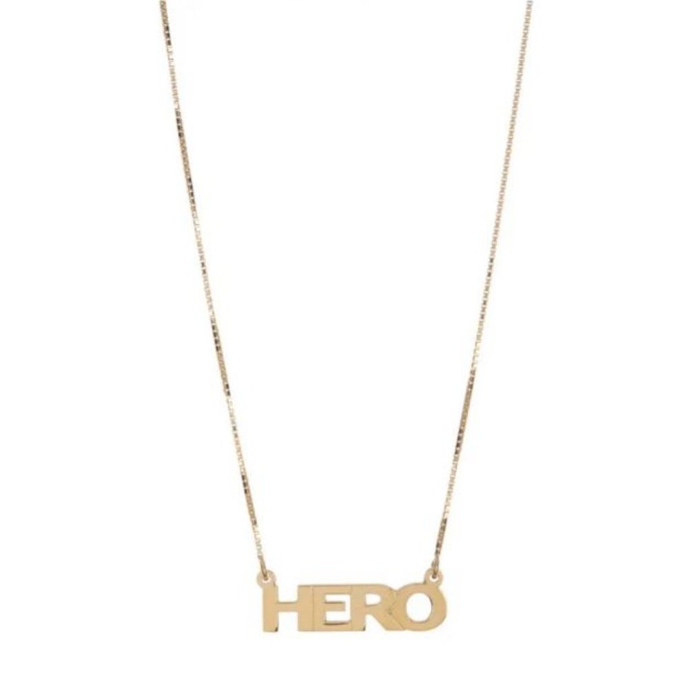 Melanie Marie Gold "HERO" Necklace